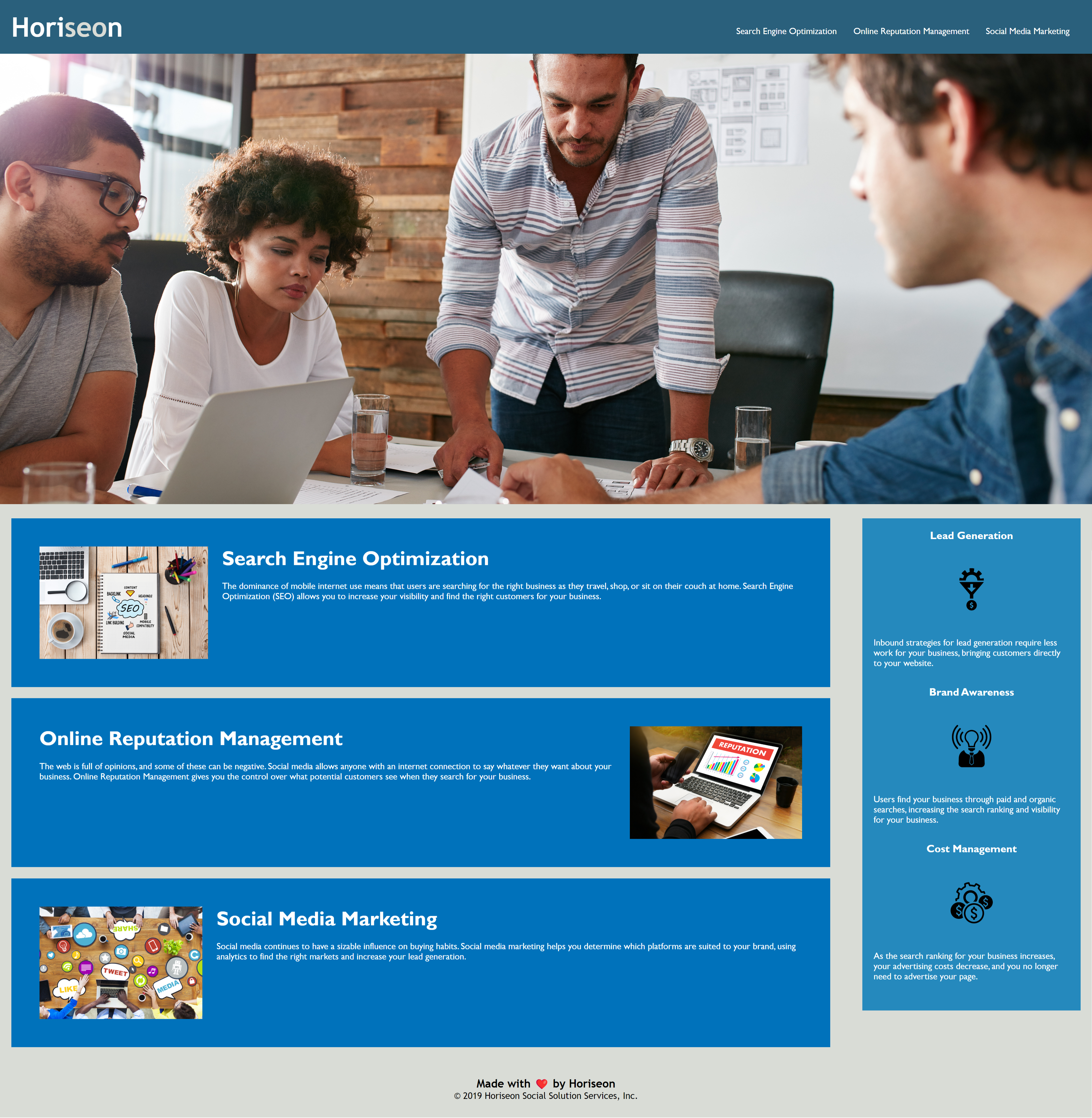 image of Horiseon's Refactored webpage